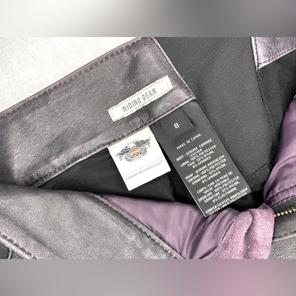 Harley Davidson Women’s Genuine Cowhide Leather Riding Pants, Size 8 - Picture 6 of 8